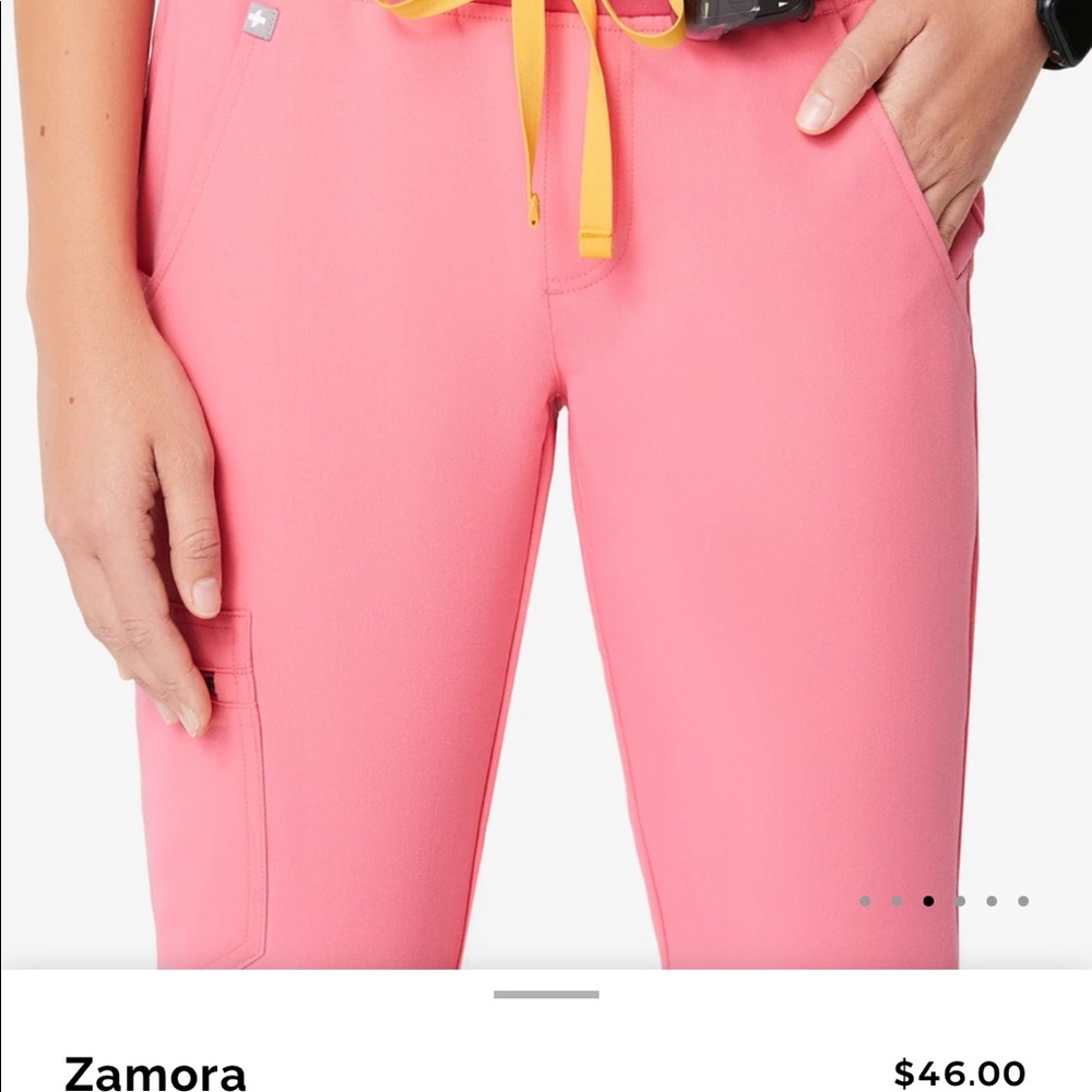 NWT FIGS Zamora Joggers Scrubs Pants in Neon Pink - Picture 6 of 11
